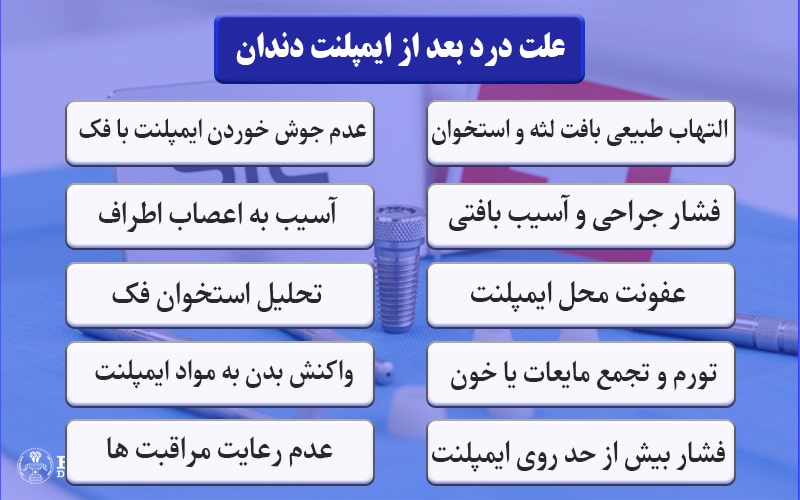 علت درد بعد از ایملنت
