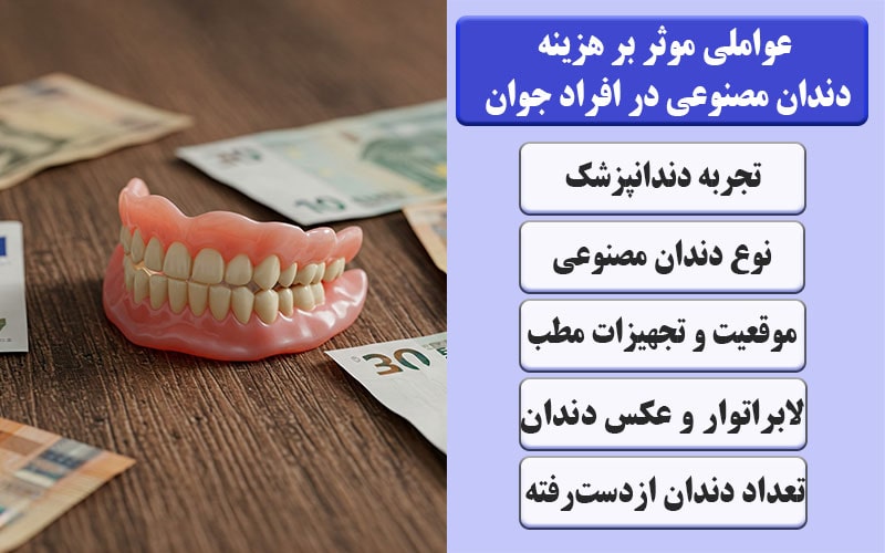 قیمت دندان مصنوعی در افراد جوان به چه عواملی بستگی دارد