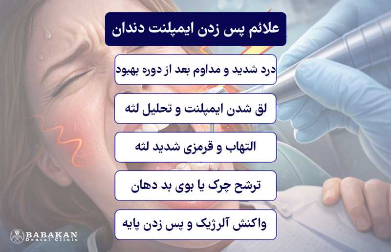 علائم پس زدن ایمپلنت