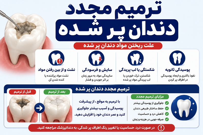 ترمیم مجدد دندان پر شده